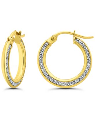 Cubic Zirconia Hoop Earrings (2 ct. t.w.) in 18K Gold Over Sterling Silver, Macy's Exclusive