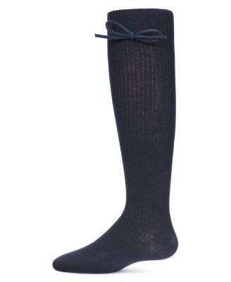 Big Girls Ribbed Bow Knee-High Socks
