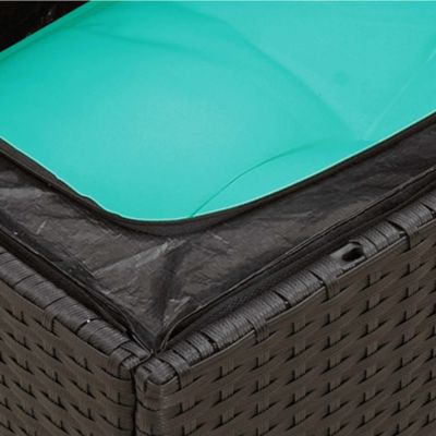 Garden Sofa Black PE Rattan, Powder-Coated Steel, Polyester Compact