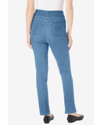 Women's Within Tall Flex-Fit Pull-On Straight-Leg Gap-Free Stretch Denim Jeans.