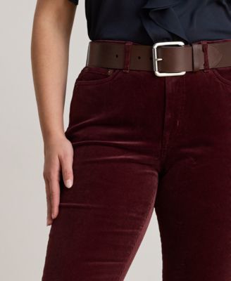 Plus Size Stretch Mid-Rise Straight Pants