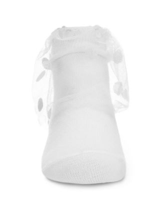 Big Girls Flocked Dot Cotton Blend Tulle Anklet