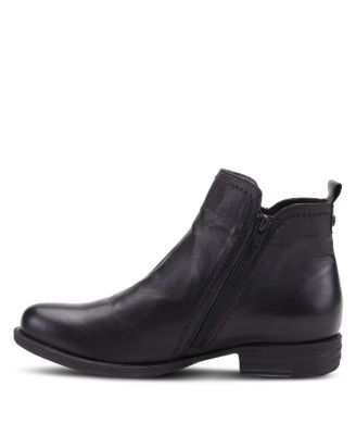 Oziel Leather Bootie with Decorative Zipper and Chunky Sculpted Heel