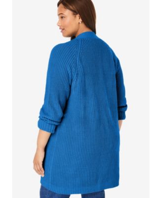 Plus Size Within Button-Front Shaker Cardigan