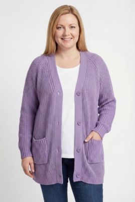 Women's Within Button-Front Shaker Cardigan Sweater