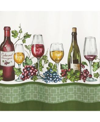 Napa Winery 3 Piece Rod Pocket Cafe Kitchen Curtain Tier & Swag Set