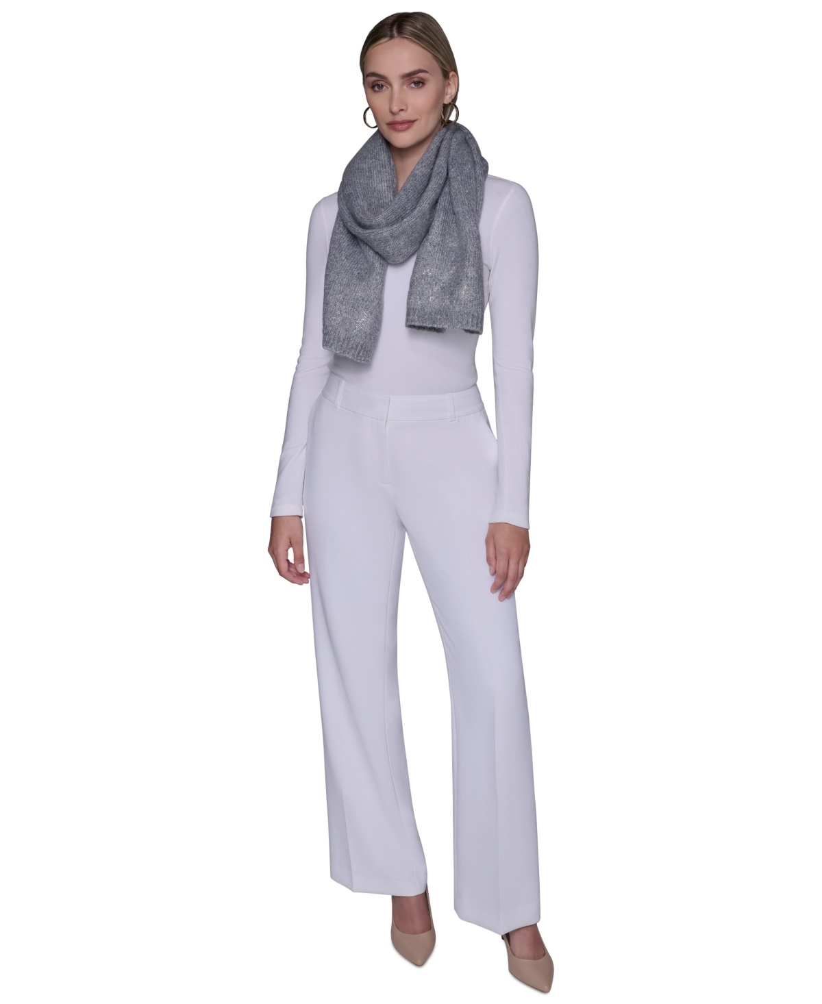 Karl Lagerfeld Paris Women's Star Stud Detail Scarf