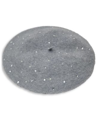Women's Crystal Stud Detail Beret Hat