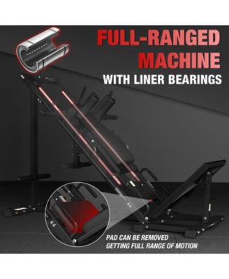 Leg Press Hack Squat Machine Combo, Leg Exercise Machine with Linear Bearing, 45-Degree Lower Body Special with Weight Storage for Quads, Hamstring, Glutes, Calves