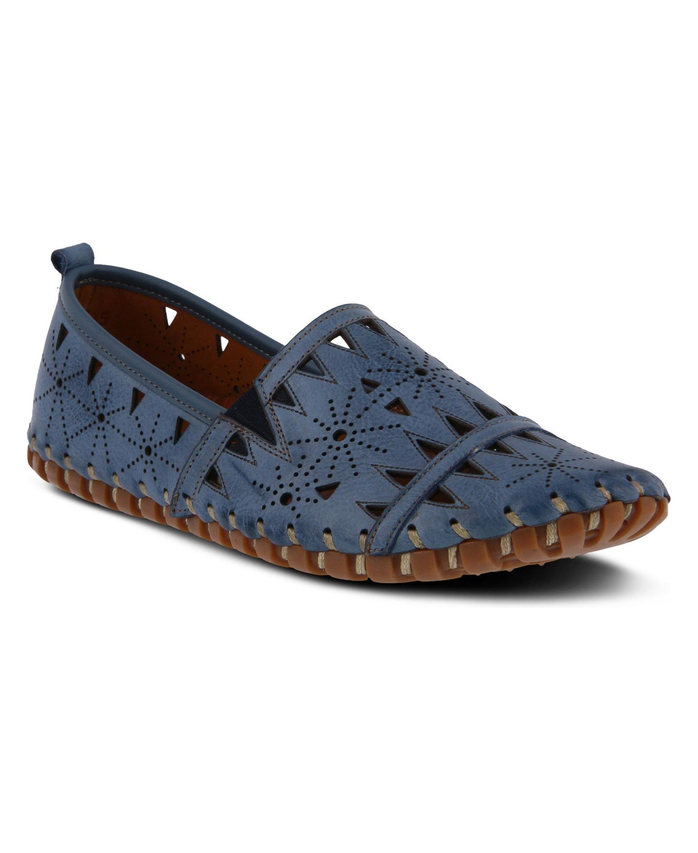 Женские туфли Spring Step Fusaro Slip-On Loafer with Leather Upper, цвет: Синий — фото 1