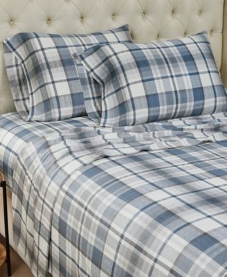 Highland Plaid Extra Deep Pocket 300-Thread Count 4-Pc. Sheet Set, California King