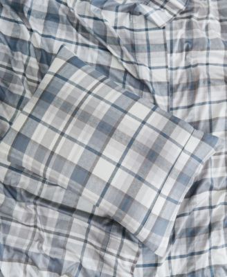 Highland Plaid Extra Deep Pocket 300-Thread Count 4-Pc. Sheet Set, Queen