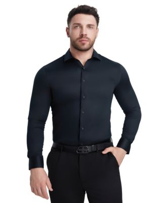 Solid Sateen Slim Fit Dress Shirt