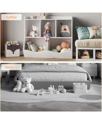 1 Count  Stylish Wooden Toy Shelf, Toy Storage and Organization Shelf, Double-Layer Children's Bookshelf, Ideal for Game Rooms and Corridors