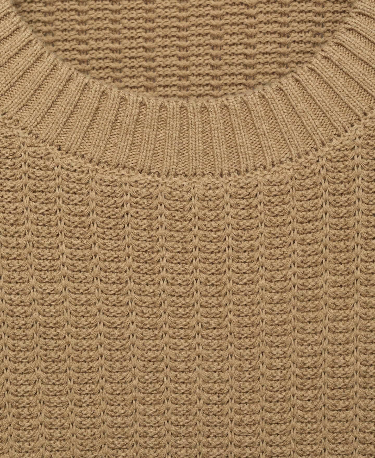 Мужской свитер MANGO Cotton Knitted, цвет: Бежевый — фото 4