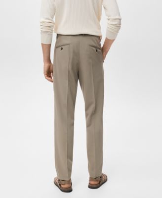 Men's Pleated Slim-Fit Pants