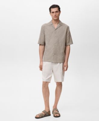 MANGO - Men's Embroidered Cotton Shirt