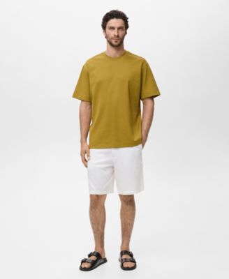 MANGO - Men's Relaxed-Fit Sweatshirt Fabric T-Shirt
