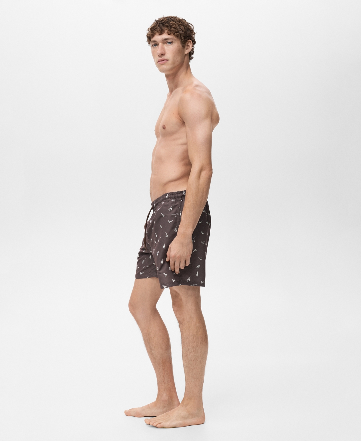 Mango Men's Sailboat Print Swimsuit