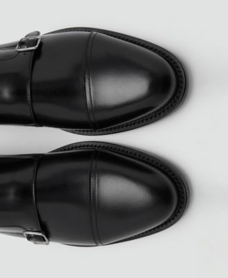 Men's Double Buckle Leather Shoes