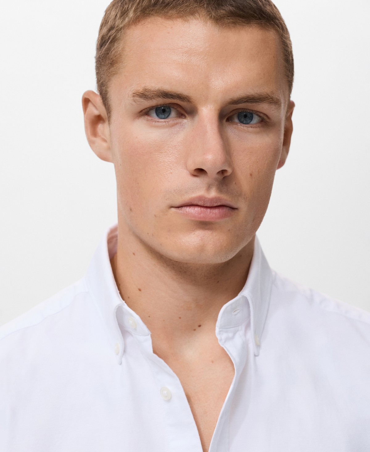 Mango Men's Cotton Oxford Shirt In White