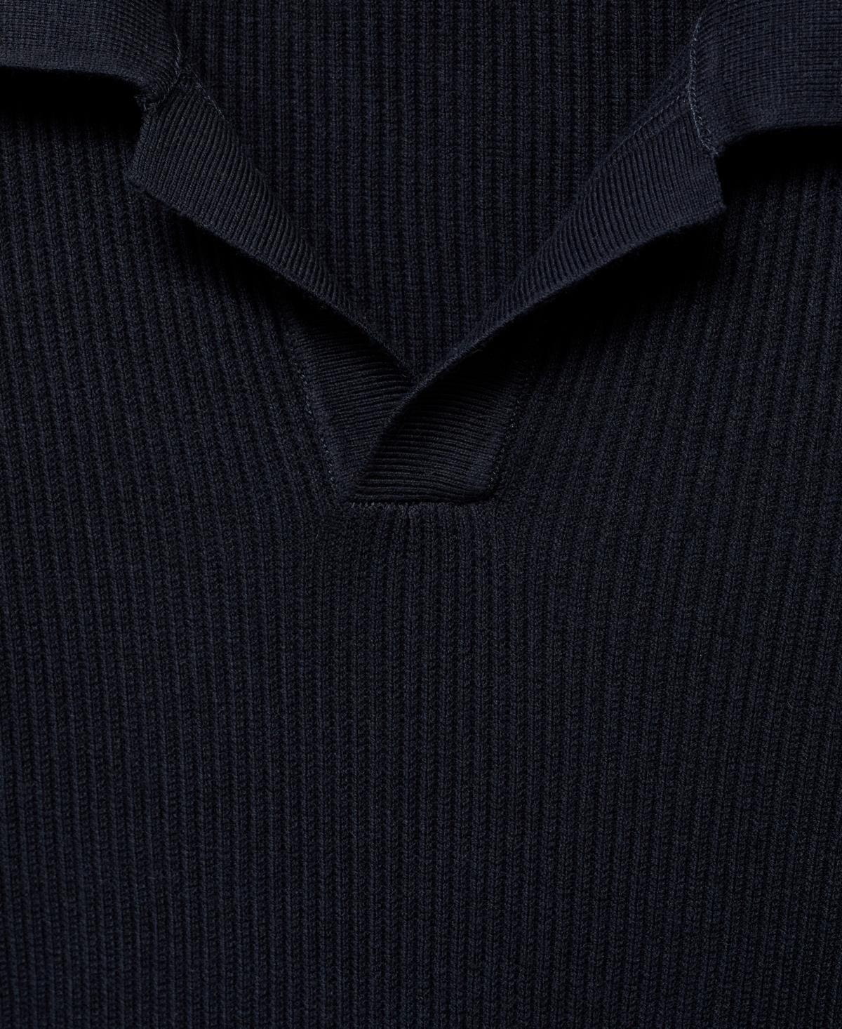 Mango Men's Cotton-blend Ribbed Polo Sweater In Blue