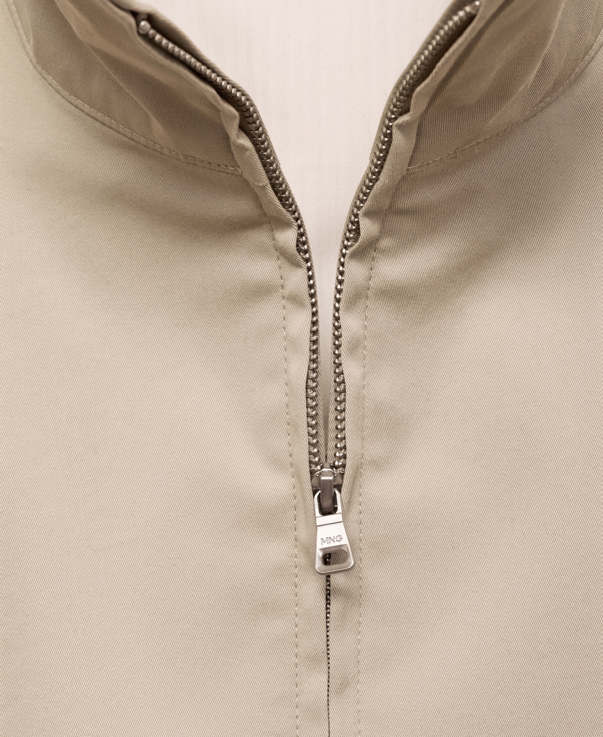Mango Men's Zipper Cotton Jacket In Neutral