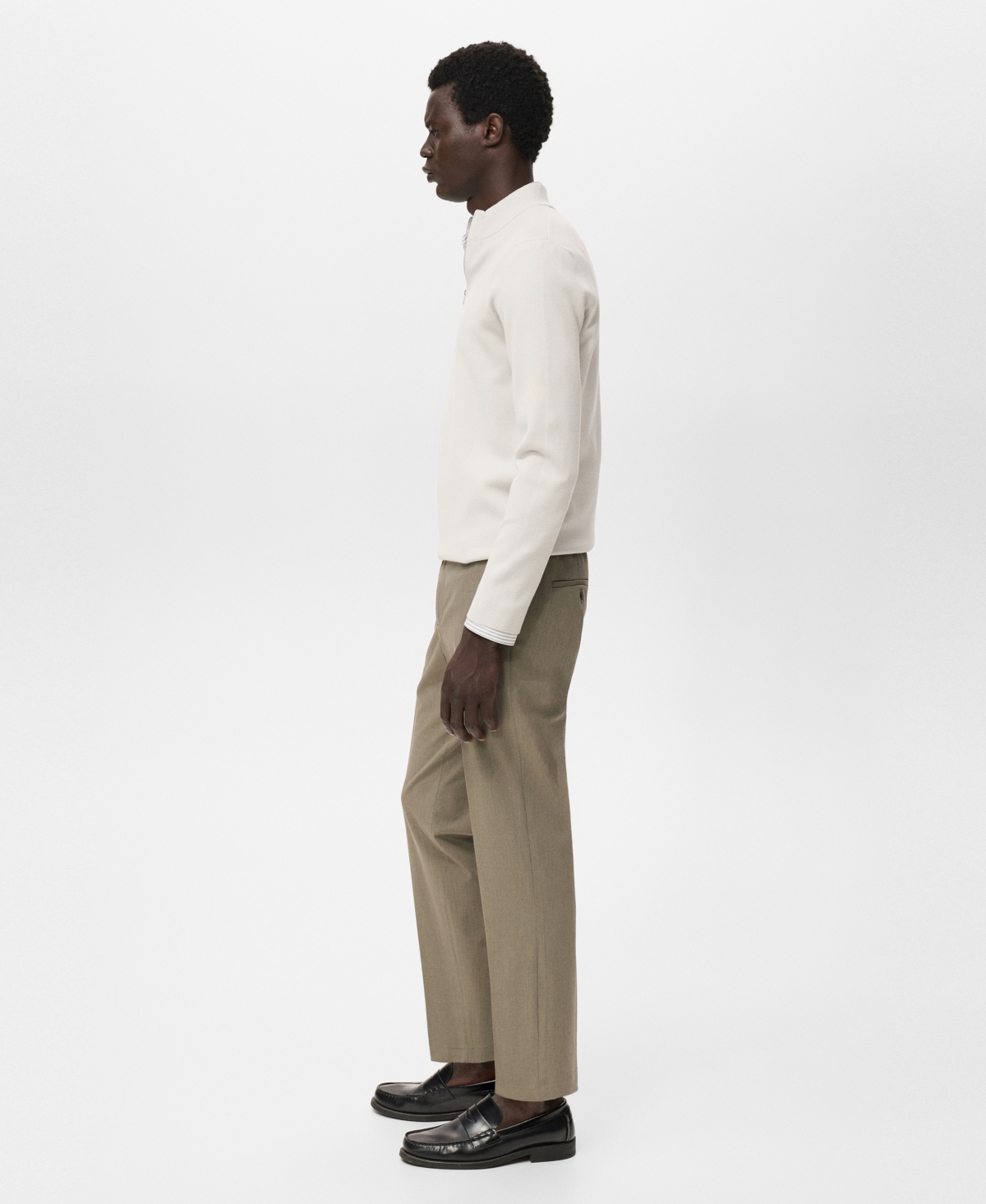 Mango Bologna Slim Fit Stretch Pants In Brown