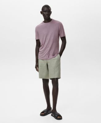 MANGO - Men's Linen Slim-Fit T-Shirt
