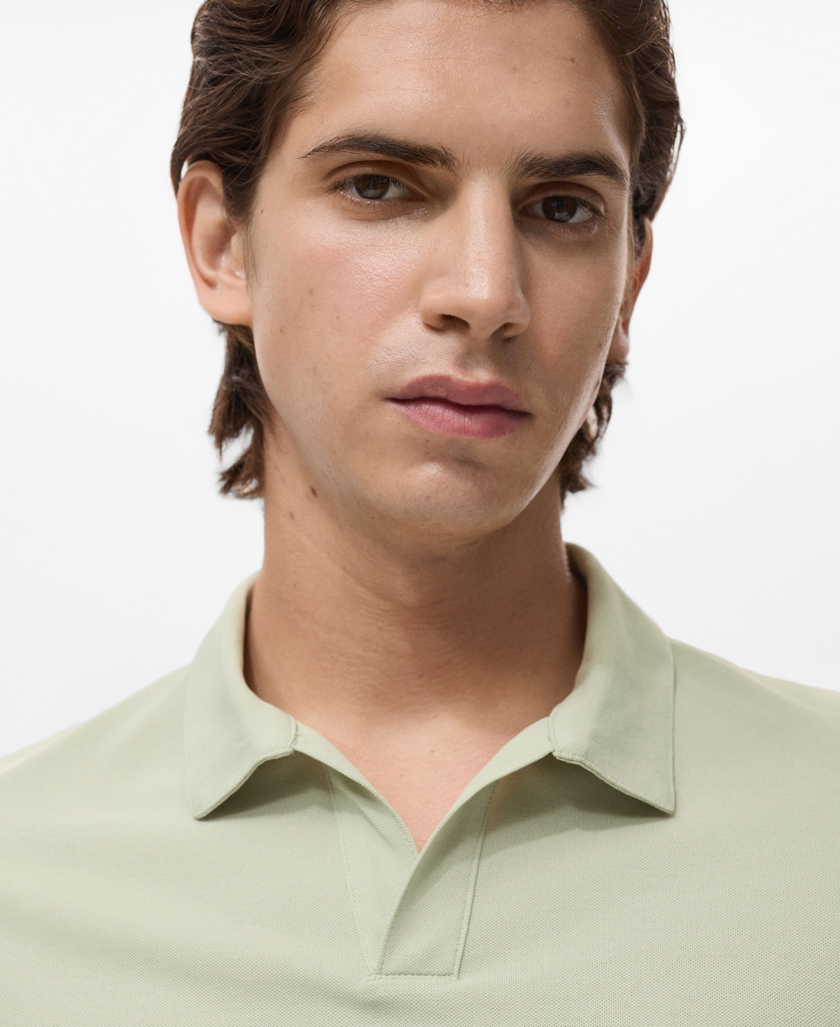 Mango Men's Cotton Pique Polo Shirt In Green