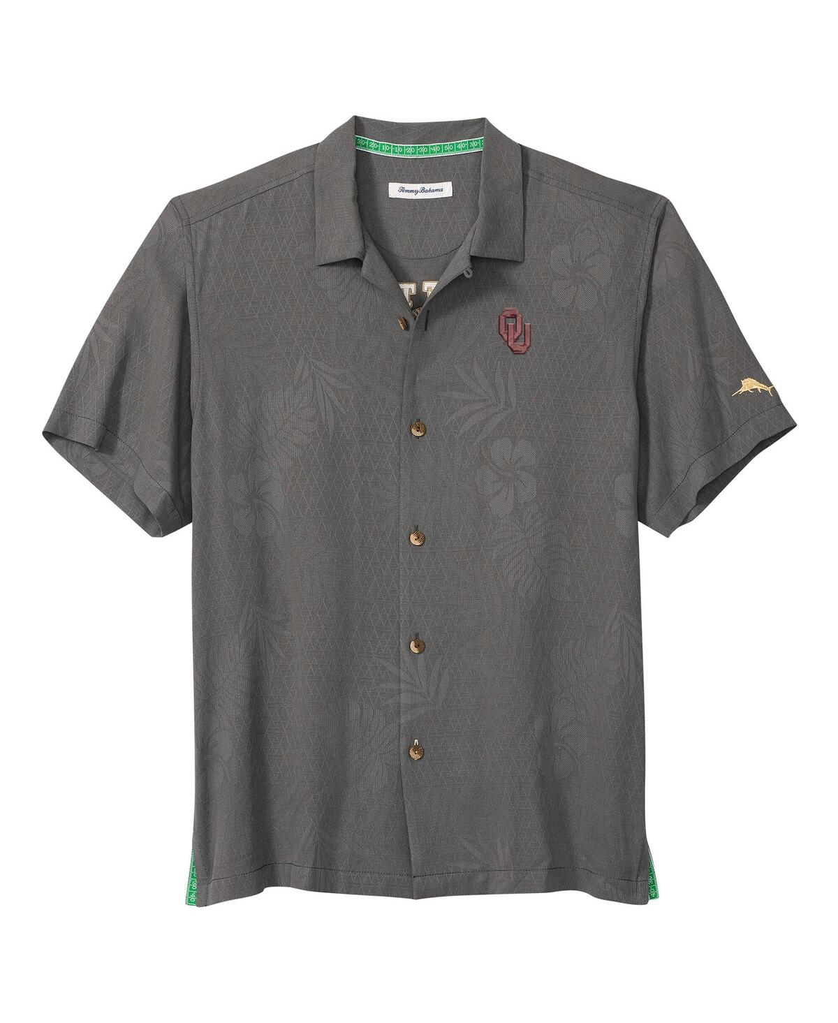 Tommy Bahama Men's Gray Oklahoma Sooners Catch Of The Day Camp Islandzone Button-up Shirt In Gray