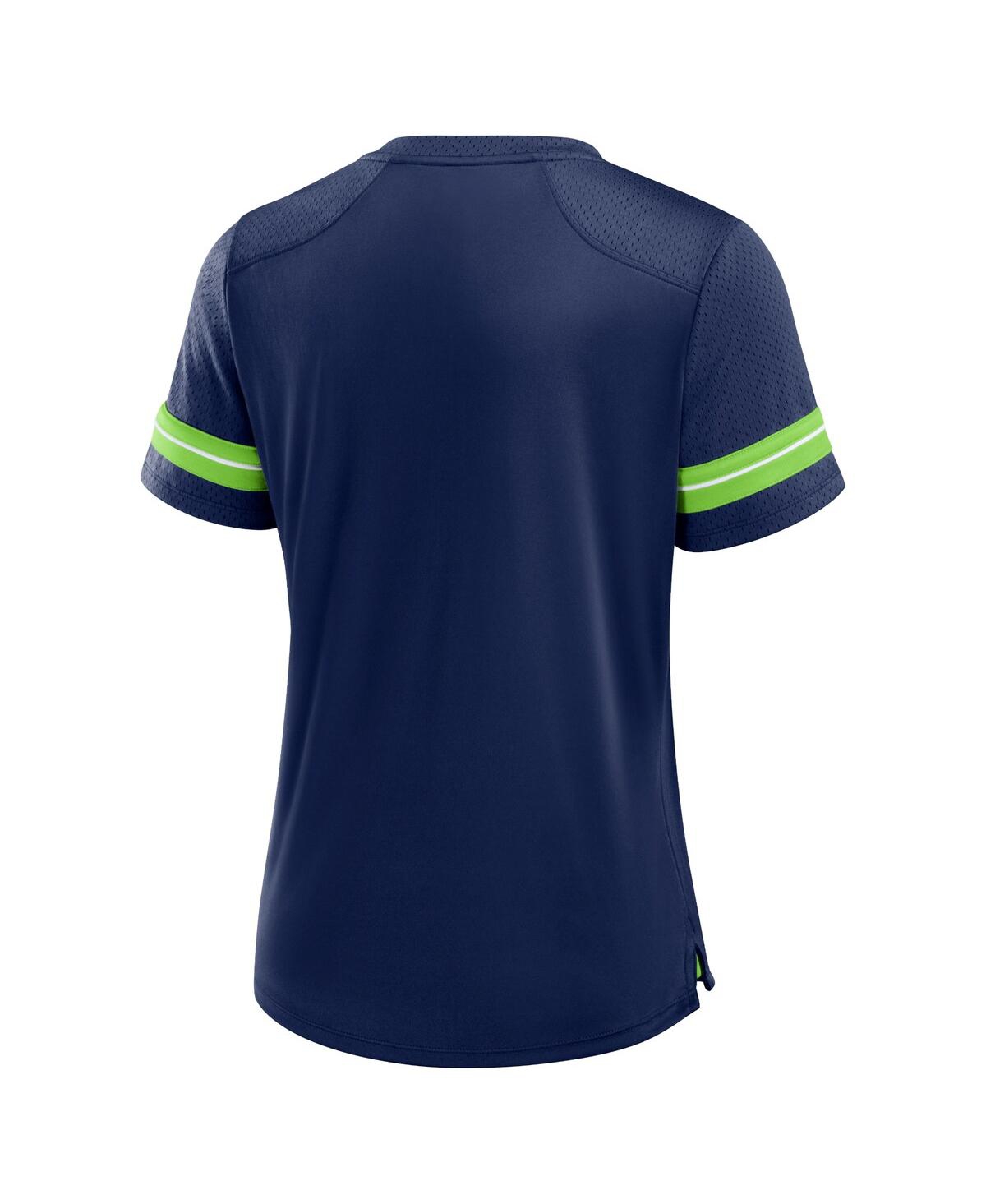 Fanatics Women's College Navy Seattle Seahawks Play Script Lace-up T-shirt In Blue