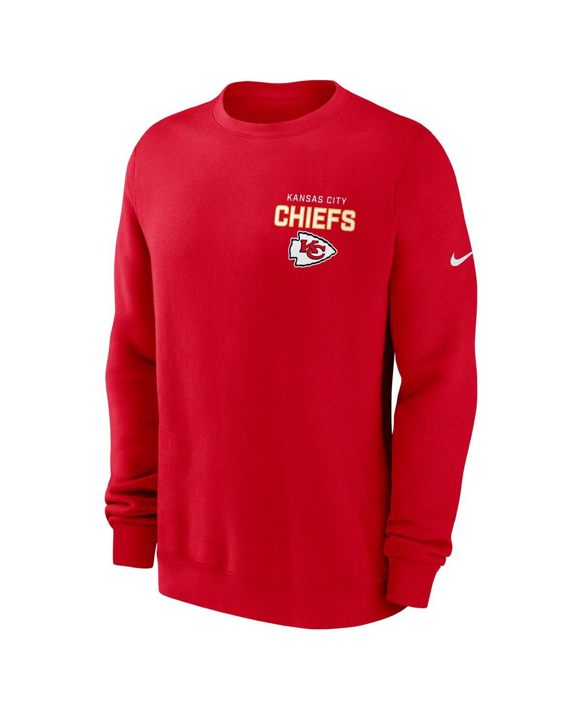 Nike Men's Red Kansas City Chiefs Primetime Club Fleece Pullover Sweatshirt In Red