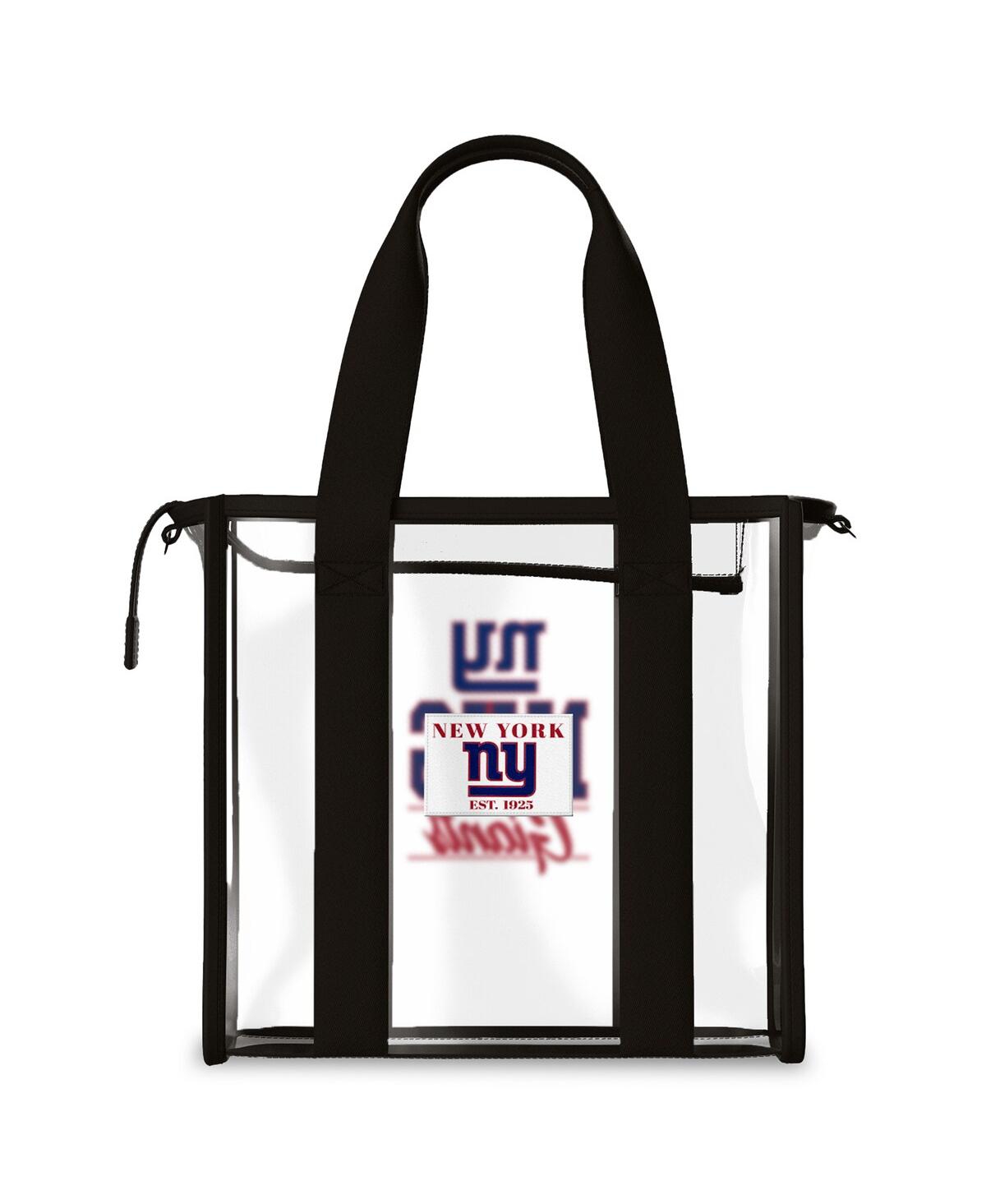 Wear By Erin Andrews New York Giants Stadium Team Color Trim With Tote Bag In Transparent