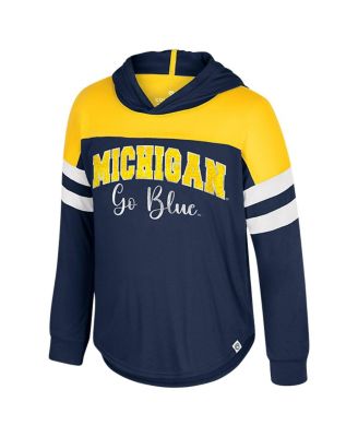 Toddler Navy Michigan Wolverines Reflection Hoodie Long Sleeve T-Shirt