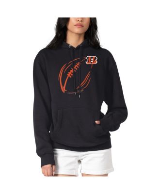 G-III 4Her by Carl Banks - Women's Black Cincinnati Bengals Football Logo Fleece Tri-Blend Pullover Hoodie