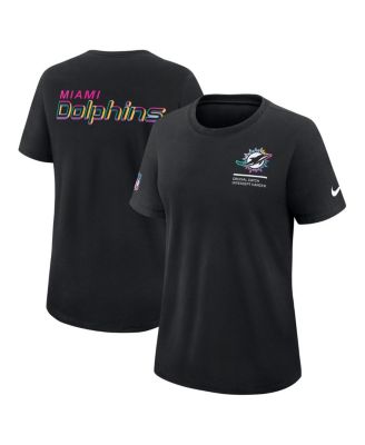 Women's Black Miami Dolphins 2025 NFL Crucial Catch Tri-Blend Dri-FIT T-Shirt