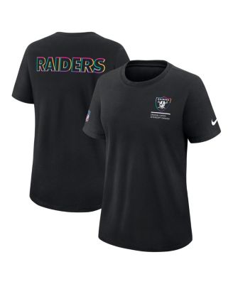 Women's Black Las Vegas Raiders 2025 NFL Crucial Catch Tri-Blend Dri-FIT T-Shirt