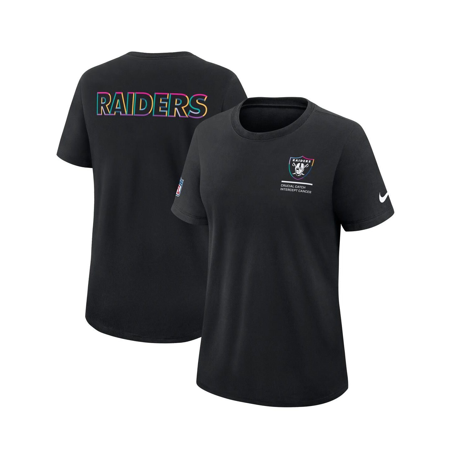 Женская футболка Nike Black Las Vegas Raiders 2025 NFL Crucial Catch Tri-Blend Dri-FIT — фото 4