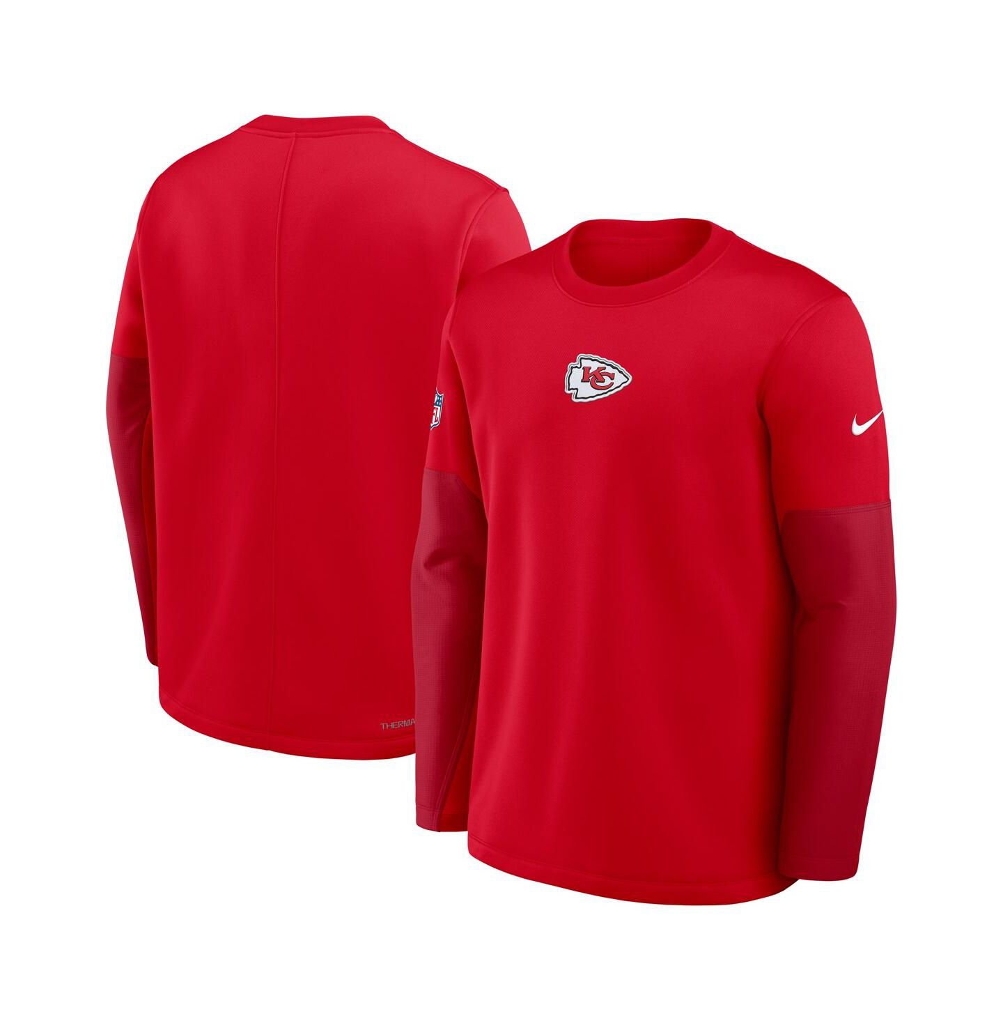 Мужская футболка Nike Red Kansas City Chiefs Sideline Scripted to Win Performance Long Sleeve — фото 4