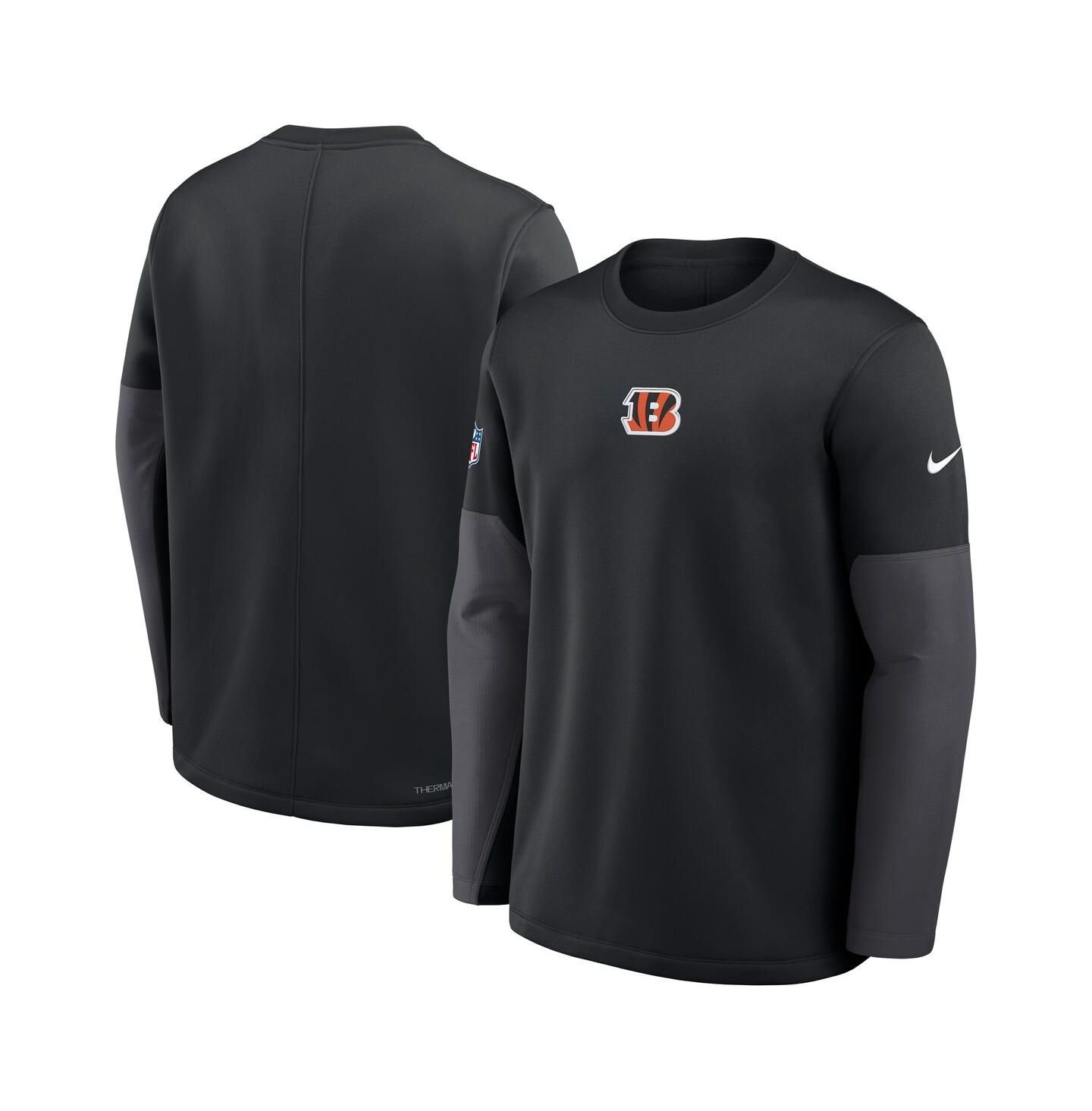 Мужская футболка Nike Black Cincinnati Bengals Sideline Scripted to Win Performance Long Sleeve — фото 4