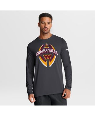 Nike - Men's Anthracite Washington Commanders Primetime Legend Icon Performance Long Sleeve T-Shirt