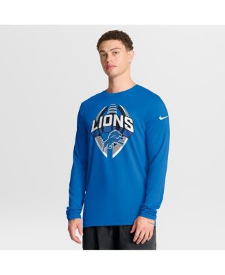 Nike - Men's Blue Detroit Lions Primetime Legend Icon Performance Long Sleeve T-Shirt