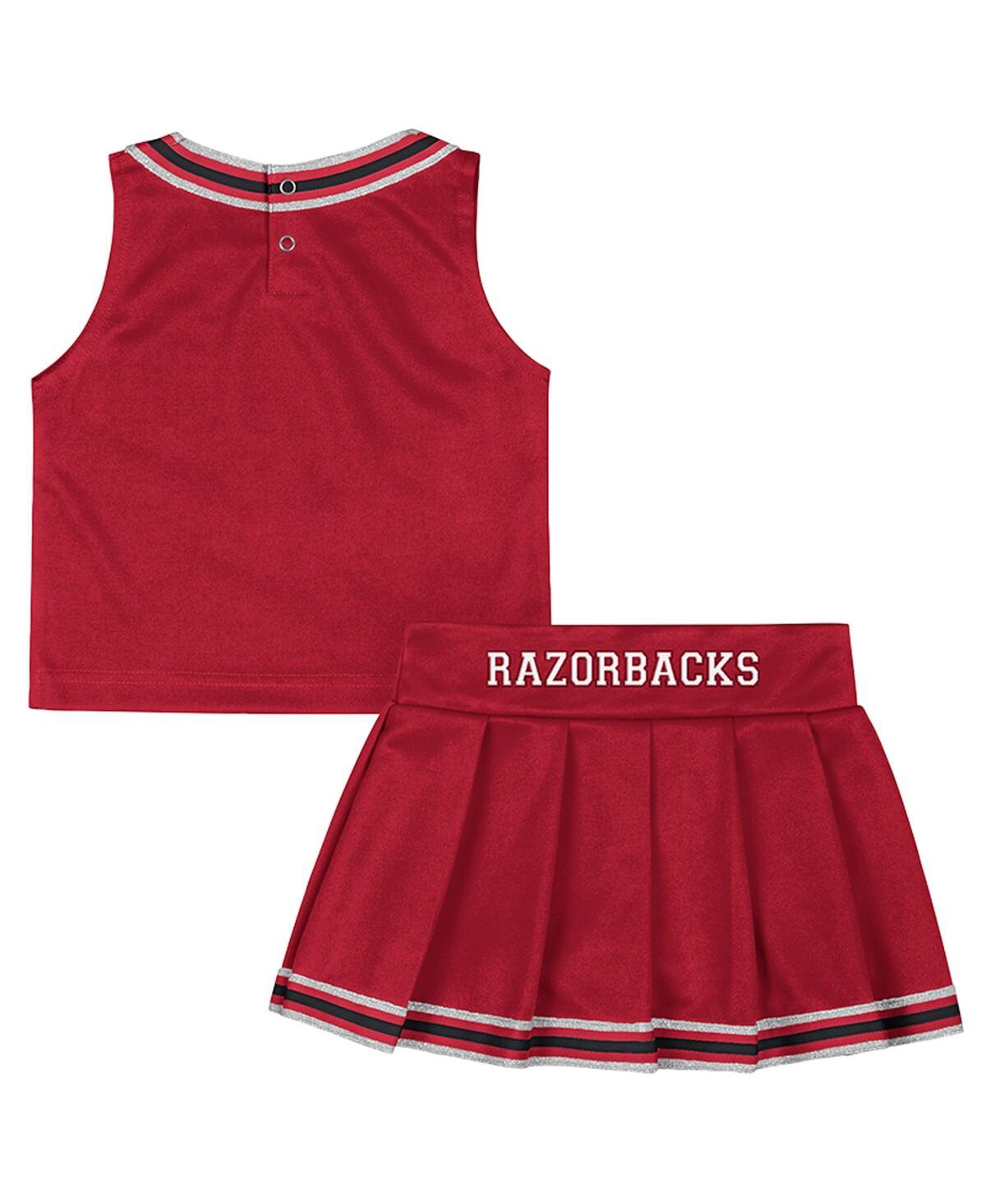 Colosseum Girls Toddler 2-Piece Cardinal Arkansas Razorbacks Lollipop Park Cheer Set