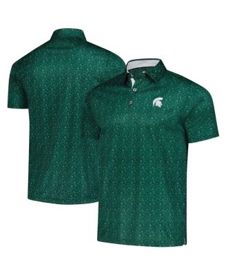 Colosseum - Men's Green Michigan State Spartans Football Print Polo