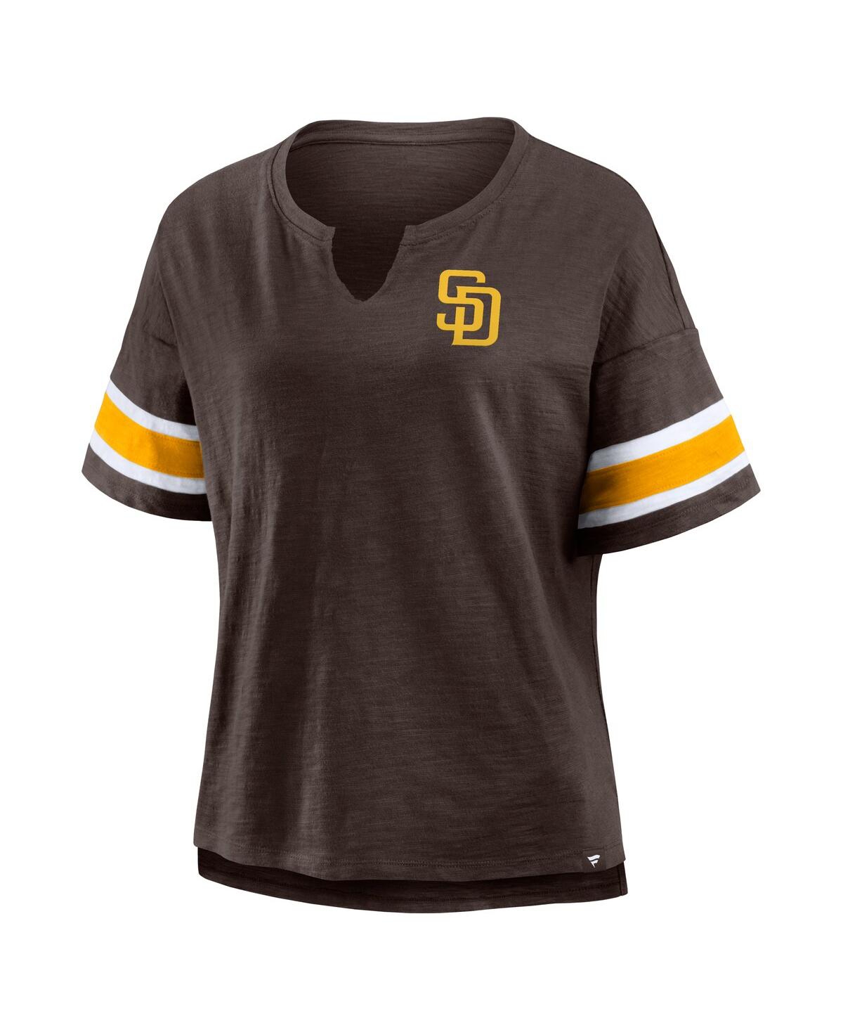 Fanatics Women's Brown San Diego Padres Curl Route T-shirt In Brown