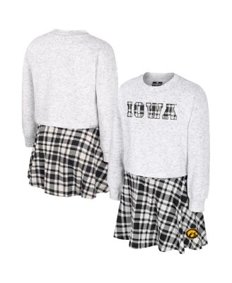 Colosseum - Big Girls Gray Iowa Hawkeyes Marceline Plaid Skirt and Top Set