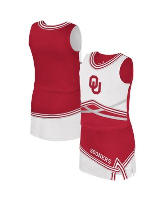 Colosseum - Big Girls Crimson Oklahoma Sooners Lollipop Park Cheer Two-Piece Set
