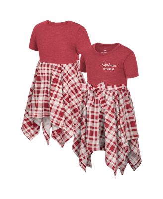 Colosseum - Girls Toddler Crimson Oklahoma Sooners Marceline Plaid Dress