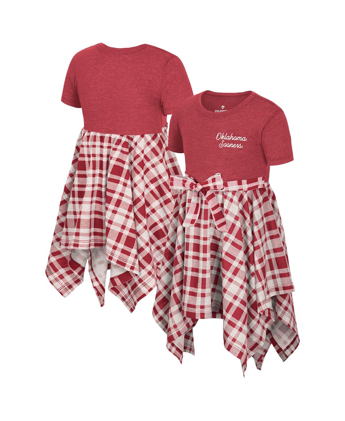 Colosseum Girls Toddler Crimson Oklahoma Sooners Marceline Plaid Dress